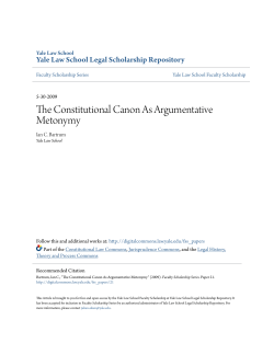 The Constitutional Canon As Argumentative Metonymy