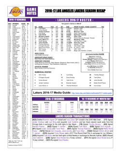 Laker Game Notes