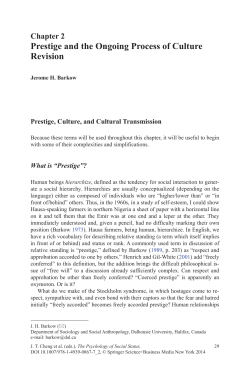 Prestige and the Ongoing Process of Culture Revision