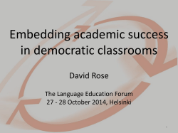 Embedding academic success in democratic classrooms
