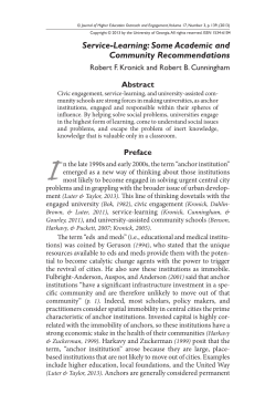 Service-Learning - Journal of Higher Education Outreach and