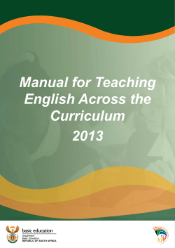 Manual for Teaching English Across the Curriculum 2013