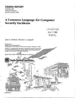 A Common Language for Computer Security Incidents