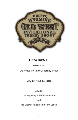 final report - Old West Invitational Turkey Shoot
