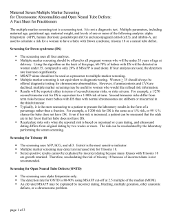 Maternal serum multiple marker screen&hellip;