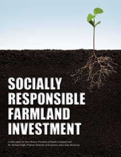 Socially Responsible Farmland Investment