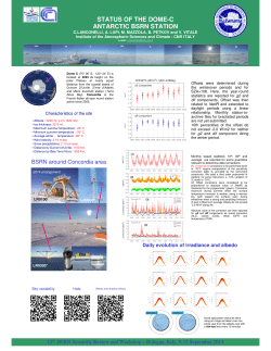 status of the dome-c antarctic bsrn station - ISAC