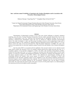Inter- and Intra-annual Variability in Vegetation in the Northern