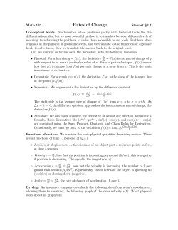 Ch 2.7 Rates of Change