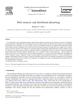 Rich memory and distributed phonology