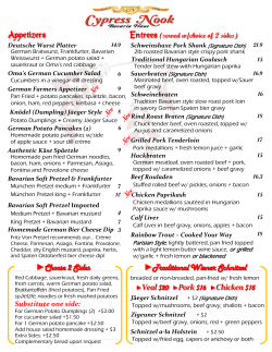 Appetizers - Cypress Nook German