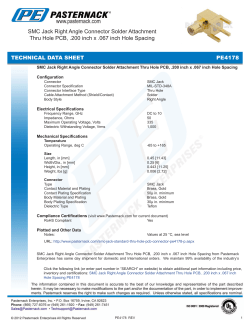 SMC Jack Right Angle Connector Solder Attachment Thru Hole PCB