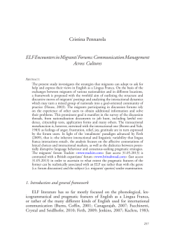 Cristina Pennarola ELF Encounters in Migrants - RomaTrE