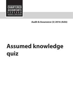 Assumed knowledge quiz - Chartered Accountants