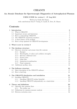 CHIANTI Contents - CHIANTI Database
