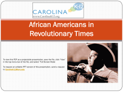 African Americans in Revolutionary Times