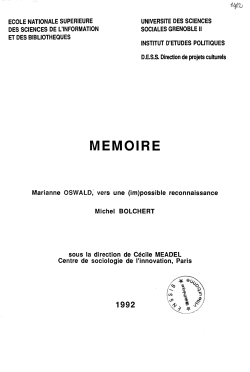 Marianne Oswald, vers une (im)possible reconnaissance