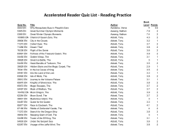 Accelerated Reader Quiz List - Reading Practice