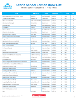 Storia School Edition Book List