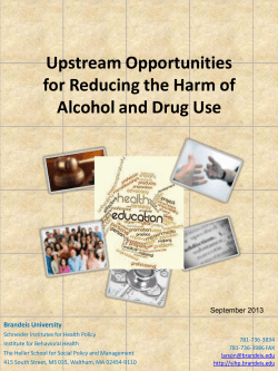 Upstream Opportunities for Reducing the Harm of Alcohol and Drug