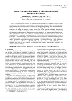 1218 Natural Convection Heat Transfer in a Rectangular Pool with
