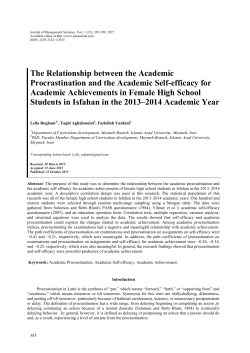 The Relationship between the Academic Procrastination and the