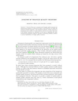 ANALYSIS OF TRIANGLE QUALITY MEASURES Introduction