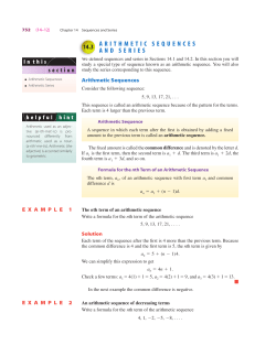 ARITHMETIC SEQUENCES AND SERIES