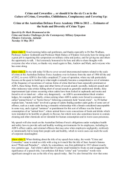 Crime and Cowardice or should it be the six Cs as in the Culture