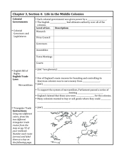 3.3 Notes - The Middle Colonies