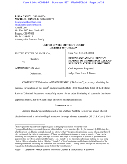 Doc #527 3-16-cr-00051-BR USA v. Bundy et al Motion to Dismiss