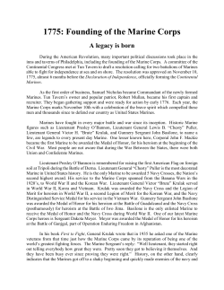 1775: Founding of the Marine Corps, A legacy is born