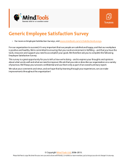 Generic Employee Satisfaction Survey
