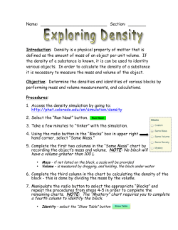 Exploring Density