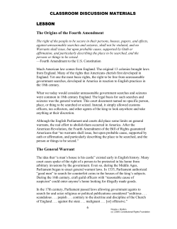 CLASSROOM DISCUSSION MATERIALS LESSON