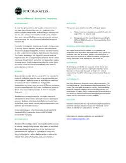 Glossary of Biobased &ndash; Biocomposites