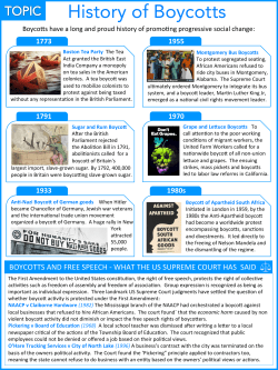 History of Boycotts - Woodstock Free Speech