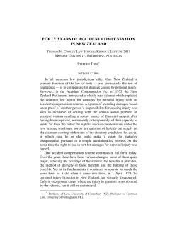 Forty Years Of Accident Compensation In New Zealand