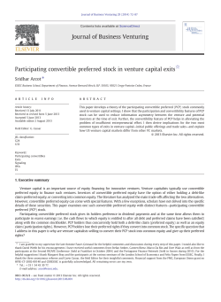 Participating convertible preferred stock in venture