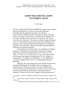 God`s Self-Revelation in Exodus 34:6-8