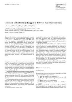 Corrosion and inhibition of copper in different electrolyte solutions