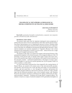 129 grammatical metaphors as ideological micro components of