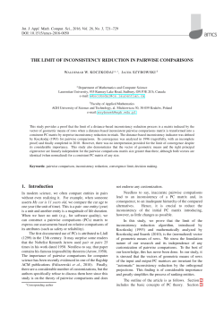 THE LIMIT OF INCONSISTENCY REDUCTION IN PAIRWISE