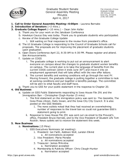 Graduate Student Senate General Assembly Meeting Minutes April