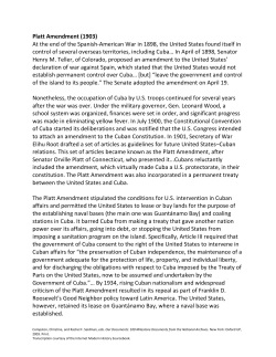 Platt Amendment (1903) At the end of the