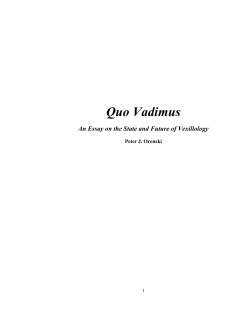 Quo Vadimus An Essay on the State and Future of Vexillology