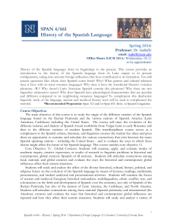 SPAN 461 - History of the Spanish Language