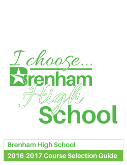 Brenham High School 2016-2017 Course Selection Guide