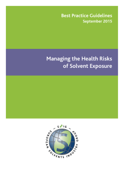 Managing the Health Risks of Solvent Exposure