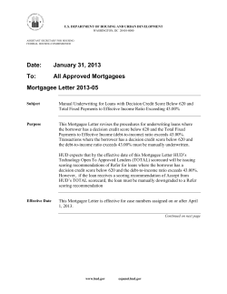 Approved Mortgagees Mortgagee Letter 2013-05